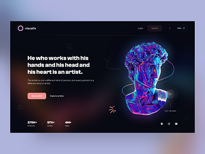 UI Concept - Main Screen 3d agency animation branding creative design illustration logo minimal simple ui ux visual design visualisation web design webdesign