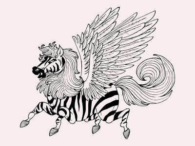 Zebrasus feathers flying horse pegasus wings zebra zebrasus