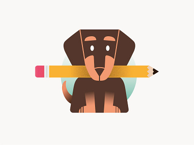 Pencil Dog dog icon illustration pencil profile puppy write