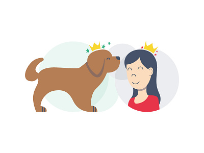 Crowned members crown dog illustration membership person premium profile vector