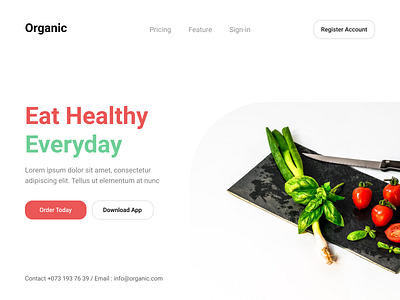 Organic Food AB design header exploration nordic organic scandinavian design stockholmux ui ux uxdesign web design