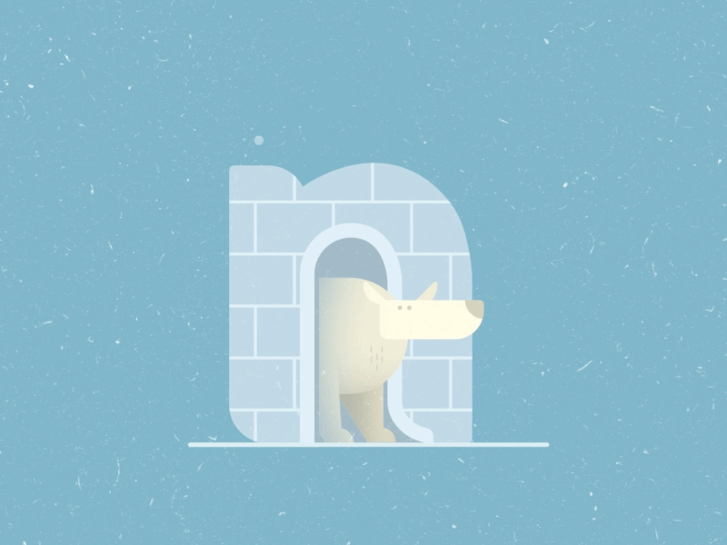 N - North Pole after effects animal animation bear gif graphic illustration illustrator north pole polar bear smoke snow