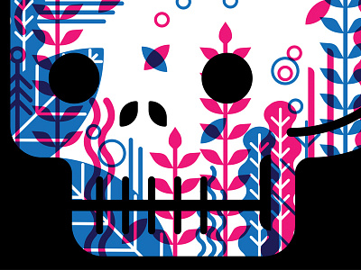 Flowered Skull design flowers graphic illustration illustrator screen print silk screen skull vector