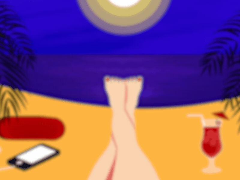 Dark Side of the Sun 4/4 character animation women summer vector beach sun motion graphics aftereffects
