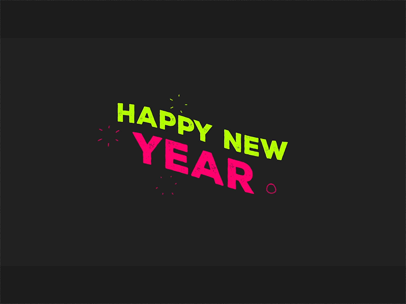 Happy new year greeting 2d animated animation cartoon clean flat gif minimalistic motion