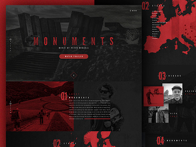Monuments website concept flat landing page microsite minimalistic modern parallax simple ui webdesign website