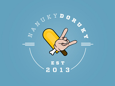 NanukyDoruky logo clean ice cream logo practice retro