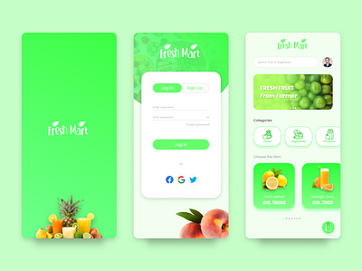 Fresh Mart App Design design market mobile app ui