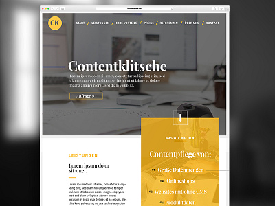 Contentklitsche frontpage preview screendesign webdesign website