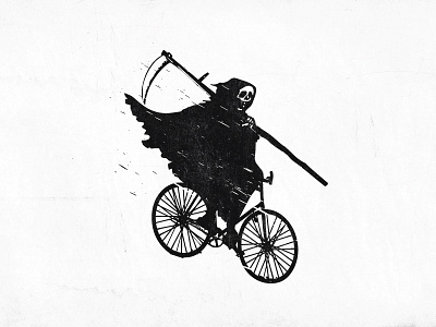 Grim Ride bicycle bike death grim illustration reaper scythe