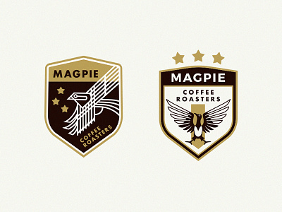 Magpie Coffee Roasters Emblems apparel badge bird brooklyn coffee illustration nyc reno soccer world cup