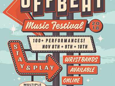 Off Beat Music Festival Poster brooklyn campaign festival identity illustration motel music nyc poster reno