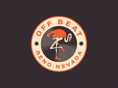 Off Beat Music Festival Badge badge brooklyn design flamingo identity illustration motel nevada new york city reno retro vintage