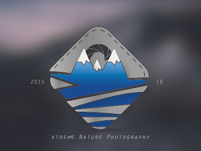 Extreme Nature Photography badge. patch contained lighting mock up mountains proportion