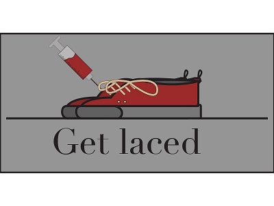 Get laced art beauty blood get laced maroon needle red serif shoes typeface vector