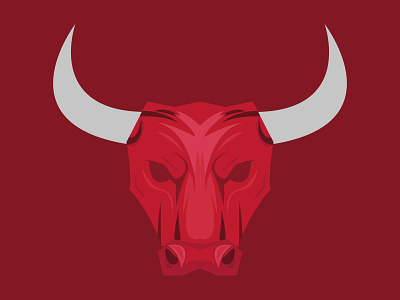 Bull Illustration 2d animal animals art background design flat icon illustration illustrator logo vector