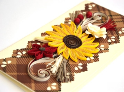 Quilling sunflower card