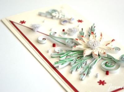 Christmas quilling card craft greetingcard handmade illustration papermagicbyjr quilling