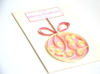 Christmas quilling card christmascard craft design fedrigonipaper greetingcard handmade handmadecard illustration paperart papermagicbyjr pink quilling