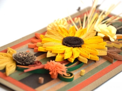 Sunflower quilling card