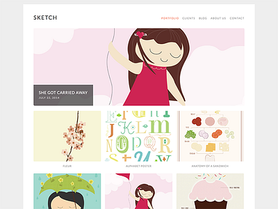 Sketch design illustration portfolio theme web wordpress