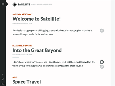 Satellite design longform writing minimal simple theme website wordpress