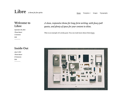 Libre design longform writing minimal simple theme website wordpress