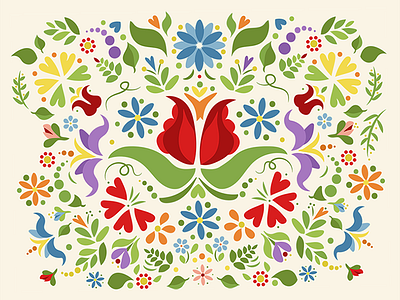 Floral Doodle colorful floral flowers graphic illustration
