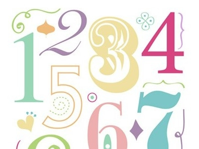 Numbers poster art children design kids numbers poster typography