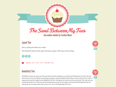 Buttercream arts blog cupcake cute design feminine illustration theme website wordpress