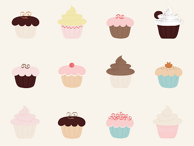Cupcakes Poster cupcakes cute illustration pink poster sweets whimsical