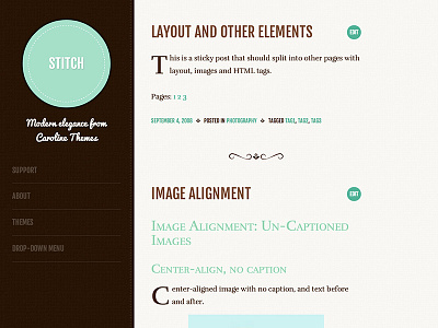 Stitch design feminine modern theme web website whimsical wordpress