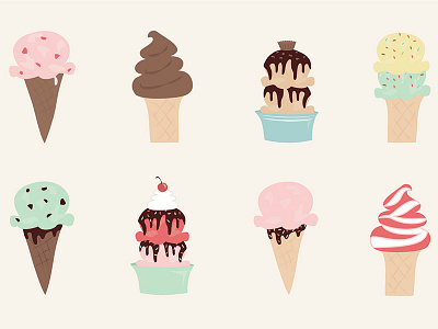 Ice Cream Poster cute design ice cream illustration poster sweets whimsical