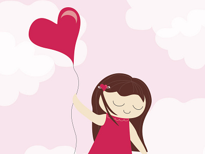 they told her not to get carried away.... balloon cute feminine girl heart love pink sweet valentine whimsical