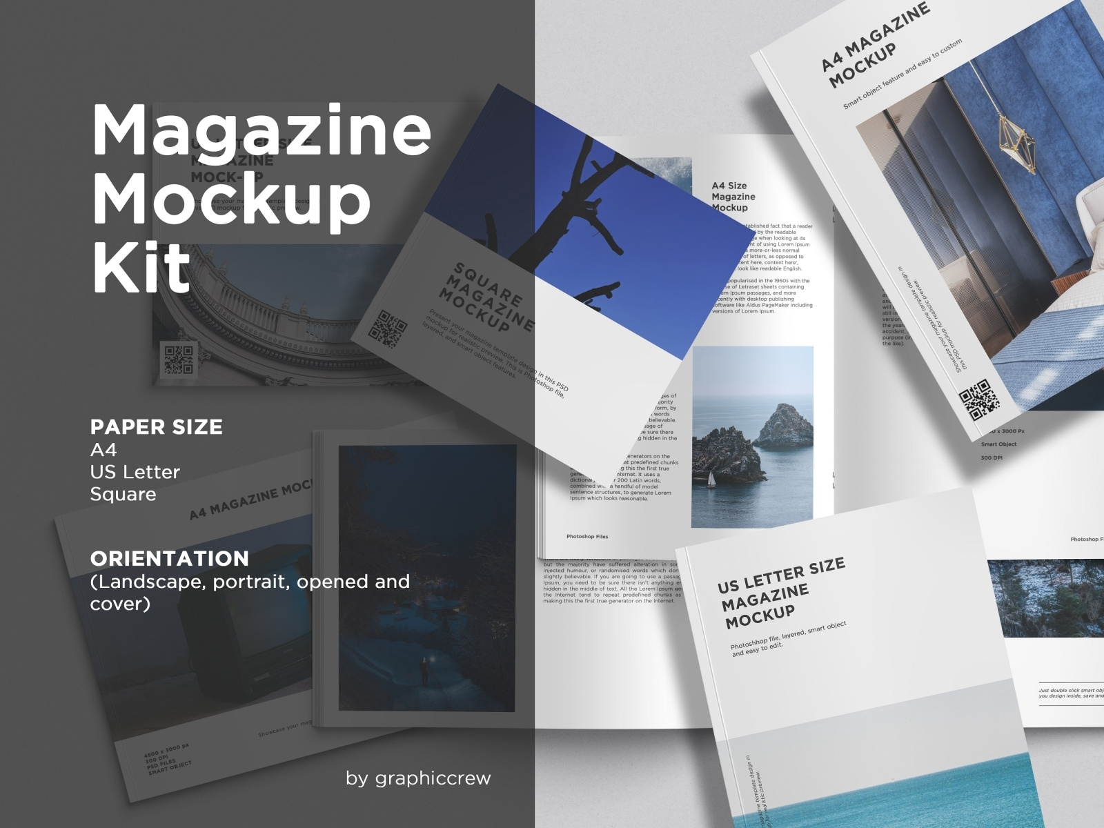 Magazine Mockups Kit by GraphicCrew on Dribbble