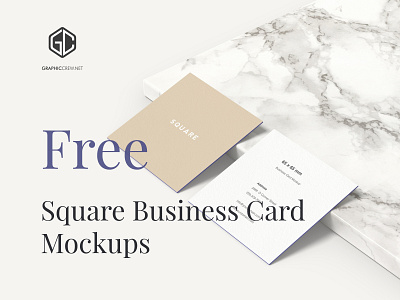 Free Square Business Card Mockup