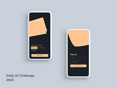 Scholarship Signup App - Daily UI #001