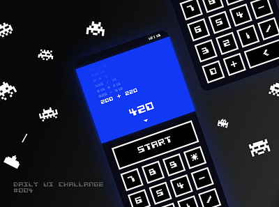 Space Invaders Calculator - DailyUI 004 004 caculator dailyui design invaders space