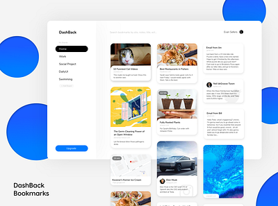 DashBack Design 2020 bookmarks dashboard ui