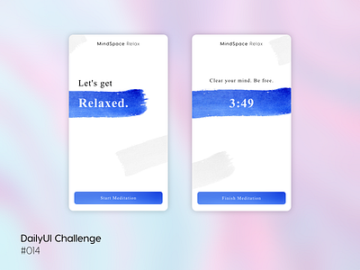 MindSpace Relax Meditation Timer - DailyUI Challenge Day 014 014 daily 100 challenge meditation relax timer