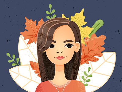 Autumn girl character graphic design illustration vector