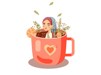 Tea mood character illustration vector vector design