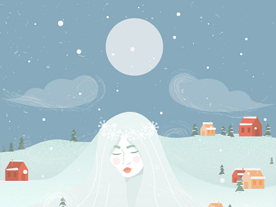 Fairy winter character design illustration landscape vector vector design