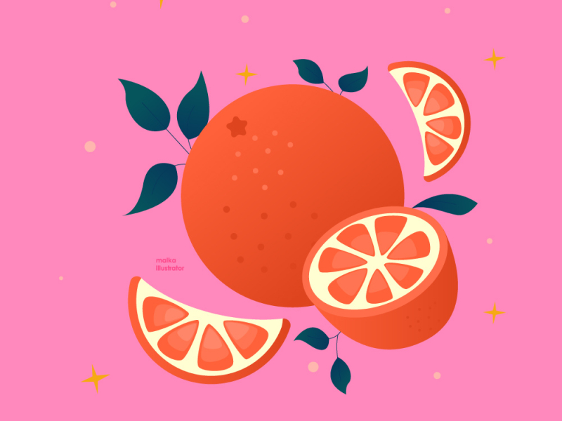 Orange mood by Malka_illustrator on Dribbble