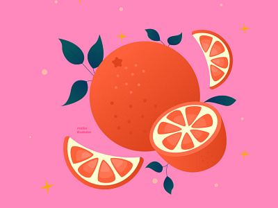 Orange mood fruit graphic design illustration vector design