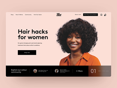 Josh Wood Colour Interactions animation beauty colour hair hair care header home page interactions landing page loading animation onepage pastel color products shop slider ui ux video website women