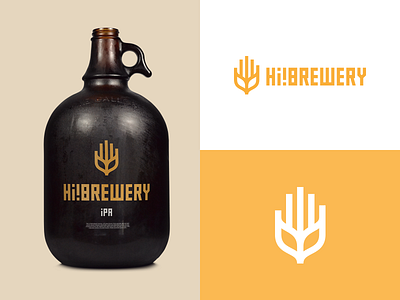 HI! BREWERY beer craft beer growler ipa logo design