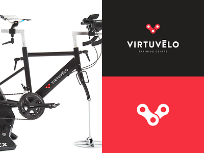 VirtuVélo Training Centre brand cycling logo logo design road bike training velo