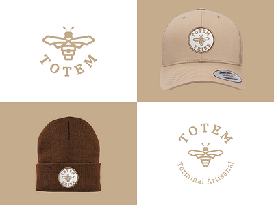 Totem Terminal Artisanal beekeeping branding design honey logo logo design merch