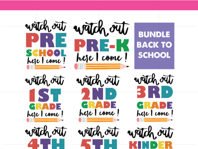 Back to chool svg bundle sublimation files by Bae Smith on Dribbble